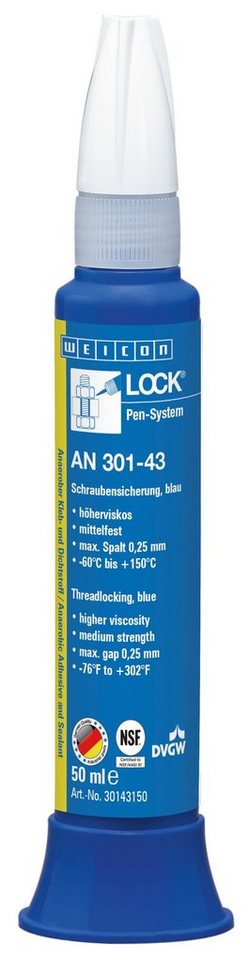 WEICON Schraubensicherung WEICONLOCK® AN 301-43 Schraubensicherung, mittelfest, blau von WEICON