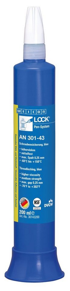 WEICON Schraubensicherung WEICONLOCK® AN 301-43 Schraubensicherung, mittelfest, blau von WEICON