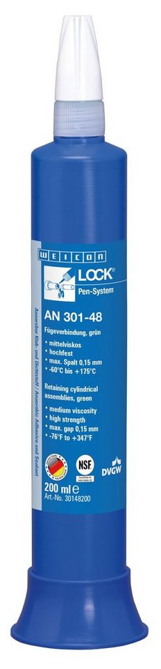 WEICON Schraubensicherung WEICONLOCK® AN 301-48 Fügeverbindung, grün, temperaturbeständig von WEICON