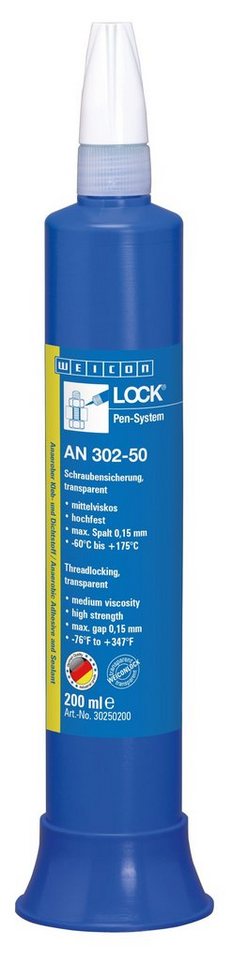 WEICON Schraubensicherung WEICONLOCK® AN 302-50, hochfest, mittelviskos, transparent von WEICON