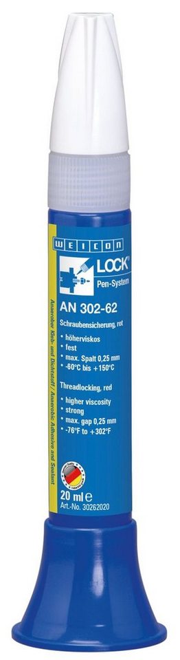 WEICON Schraubensicherung WEICONLOCK® AN 302-62 Schraubensicherung, fest, höherviskos, rot von WEICON