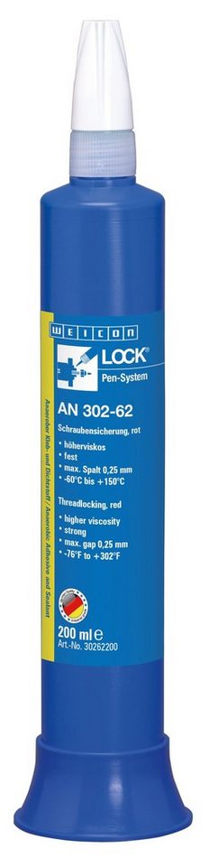 WEICON Schraubensicherung WEICONLOCK® AN 302-62 Schraubensicherung, fest, höherviskos, rot von WEICON