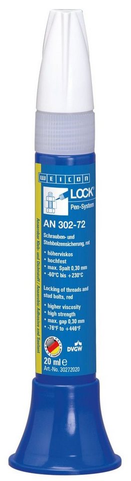 WEICON Schraubensicherung WEICONLOCK® AN 302-72, hochfest, mit Trinkwasserzulassung, rot von WEICON