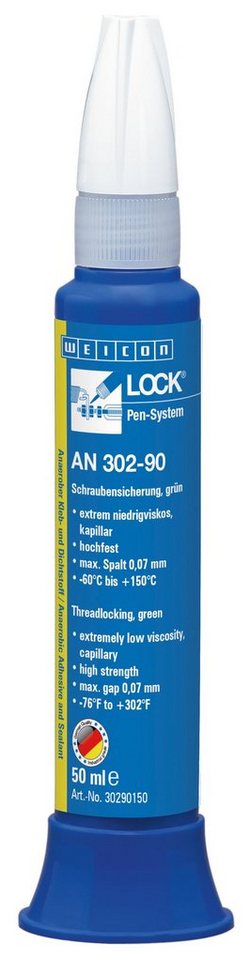 WEICON Schraubensicherung WEICONLOCK® AN 302-90, hochfest, extrem niedrigviskos, grün von WEICON