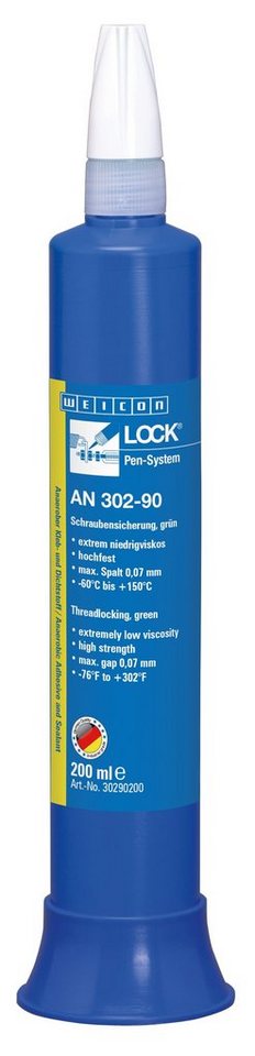 WEICON Schraubensicherung WEICONLOCK® AN 302-90, hochfest, extrem niedrigviskos, grün von WEICON