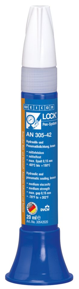 WEICON Schraubensicherung WEICONLOCK® AN 305-42 Hydraulik- und Pneumatikdichtung, mittelfest, (Pen), DVGW-Zulassung von WEICON