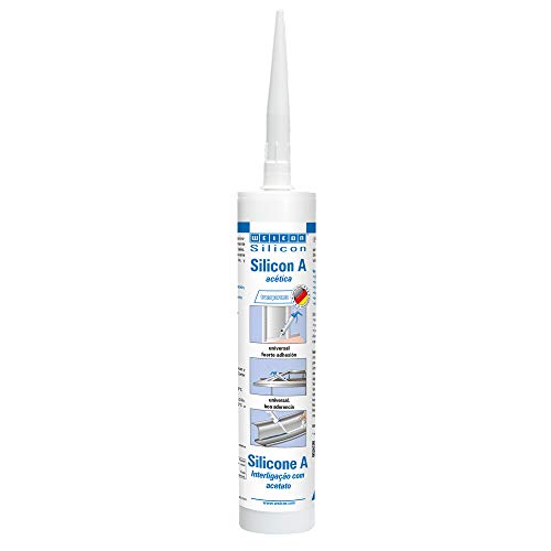 Weicon 13000310-36 Silikon A, 310 ml, Universalkleber mit hoher Elastizität, transparent von WEICON