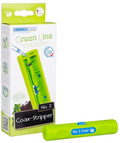 WEICON TOOLS Coax-Stripper No. 2 Green Line, nachhaltige Rohstoffe, Abisolieren von 4,8-7,5 mm Koaxialkabeln von WEICON