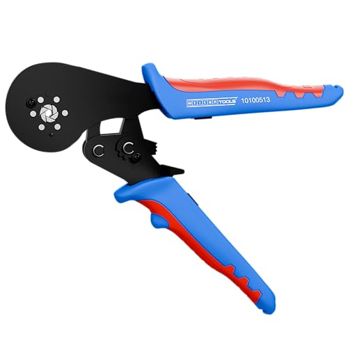 WEICON TOOLS Crimpzange 16 mm² HEX, Presszange für Kabel von 0,5-16 mm² (20-5 AWG), Aderendhülsenzange, Sechskantpressung, blau/rot von WEICON