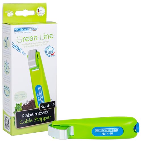 WEICON TOOLS Kabelmesser No. 4-16 Green Line | nachhaltige Rohstoffe | Abisolierwerkzeug für Kabel zwischen 4-16 mm, Grün von WEICON