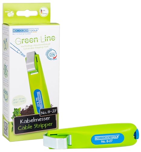 WEICON TOOLS Kabelmesser No. 8-27 Green Line | Nachhaltige Rohstoffe | Arbeitsbereich von 8-28 mm Ø von WEICON