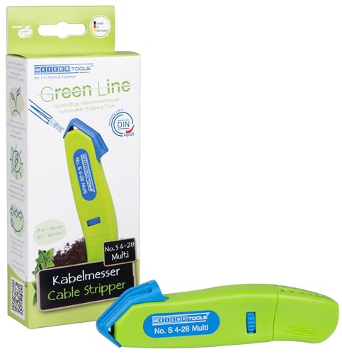 WEICON TOOLS Kabelmesser No. S 4-28 Multi Green Line | Nachhaltige Rohstoffe | mit Abisolierfunktion im Gehäuse von WEICON