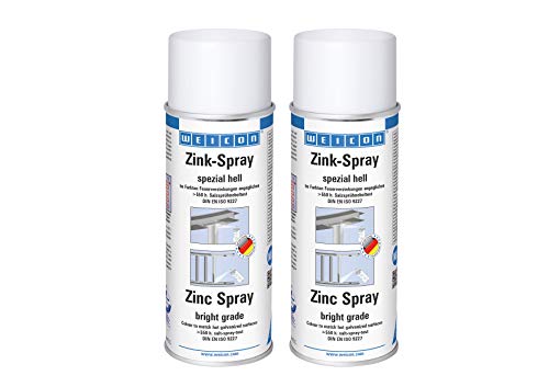 WEICON Zink-Spray spezial hell 400 ml 2er Set | Rostschutzfarbe für alle Metalloberflächen | an frische Feuerverzinkung angeglichen von WEICON