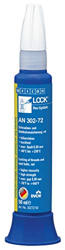 Weicon 30272150 WEICONLOCK AN 302-72 50 ml Schrauben-& Stehbolzensicherung |Hohe Temperaturen, rot von WEICON