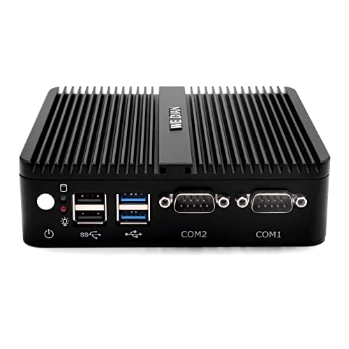 WEIDIAN Lüfterloser Mini PC Windows 10 Pro Quad Core Celeron J4125, 8GB DDR4 RAM 128G SSD, 4K HDMI/VGA Mini Desktop PC 2,4G/5G WiFi, Gigabit Ethernet, USB 3.0, BT4.0 Unterstützt Auto Power On von WEIDIAN