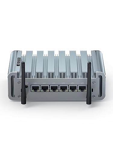 WEIDIAN Mini Firewall OPNsense, Firewall PC J4125, Fanless PC 16GB DDR4 RAM 256GB SSD, HD Dual Display Output, 6 x 2.5GbE I225-V RJ45 LAN, RS232, USB3.0 for Business Office Industrial IOT Media Home von WEIDIAN