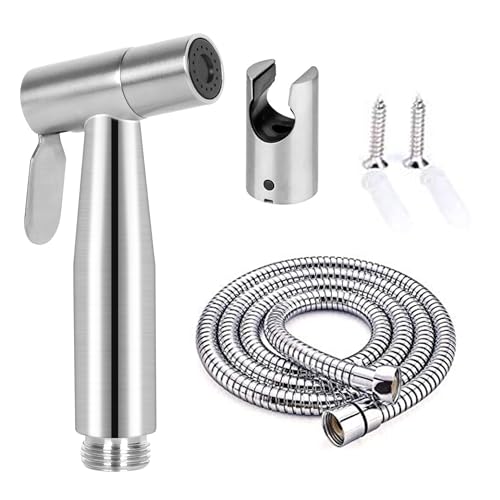 WEIDMAX Bidet-Handbrause,Hohe Powered Hand gehalten Bidet Sprayer Premium Edelstahl gebürstet Sprayer Bidet Duschkopf mit 49-Zoll-Schlauch und Halterung Halter von WEIDMAX