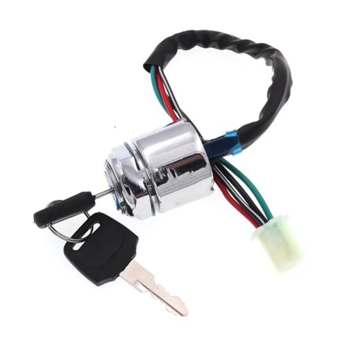 Start Key Lock Schalter 2 Gänge 4 Drähte Buchse Stecker Motorrad Zündschalter Mit 2 Schlüsseln Motorrad Zündschloss von WEIFANAA