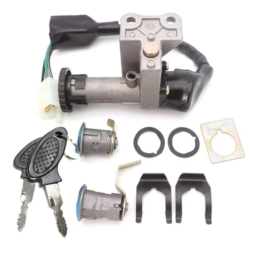 Start Key Lock Schalter 4 Drähte Zündschloss Sperren GY6 Roller Moped Pins Montage Für 50cc 150cc 4 Pin Motorrad Zündschloss von WEIFANAA