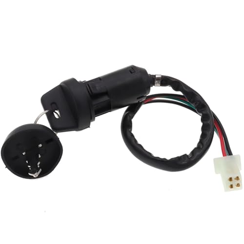 Start Key Lock Schalter Für ATV Go Kart Roller Motorrad ETC 2/4 Drähte Pins Zündung Starten Schalter Lock Key Motorrad Zündschloss(4 Wires Female Plug) von WEIFANAA