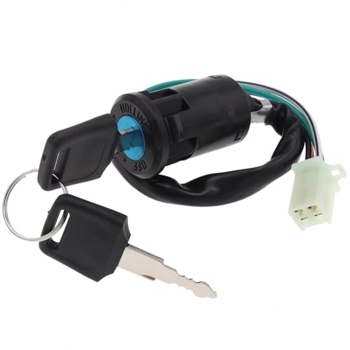 Start Key Lock Schalter Für ATV Go Kart Roller Motorrad ETC 2/4 Drähte Pins Zündung Starten Schalter Lock Key Motorrad Zündschloss(4 Wires Female Plug A) von WEIFANAA