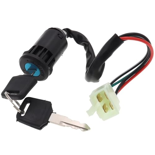 Start Key Lock Schalter Für ATV Go Kart Roller Motorrad ETC 2/4 Drähte Pins Zündung Starten Schalter Lock Key Motorrad Zündschloss(4 Wires Male Plug) von WEIFANAA