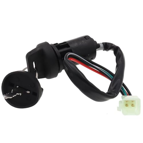 Start Key Lock Schalter Für ATV Go Kart Roller Motorrad ETC 2/4 Drähte Pins Zündung Starten Schalter Lock Key Motorrad Zündschloss(4 Wires Male Plug A) von WEIFANAA