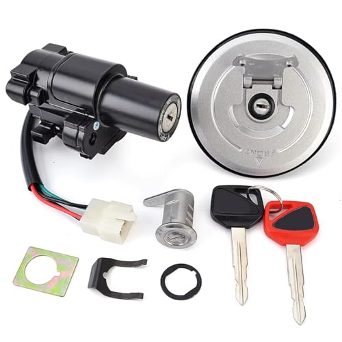 Start Key Lock Schalter Für CB250 Für Hornet 250/CB600F CB600F2Y Für Hornet S 600/CB 250 600F Tankdeckel Zündschloss Sitzschlossschlüssel Motorrad Zündschloss von WEIFANAA