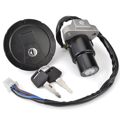 Start Key Lock Schalter Für KMX 125 200 / KL KLR 250 650/KMX125 KMX200 KL250 KLR250 KL650 KLR650 Zündschloss Kraftstoff Gas Kappe Motorrad Zündschloss von WEIFANAA