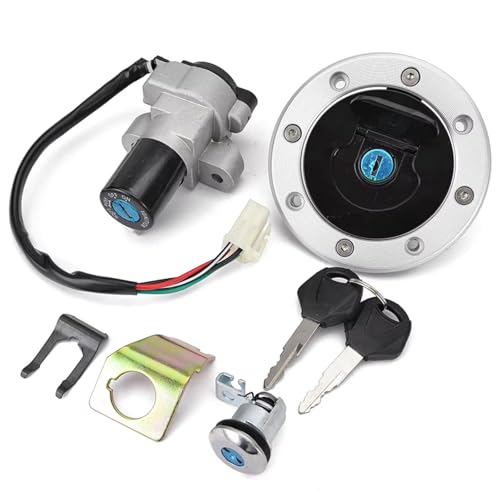 Start Key Lock Schalter Für Suzuki GS500 2001-2012 Motorrad Kraftstoff Gas Kappe Zündung Schalter Sitz Schloss Mit Schlüssel Kit Motorrad Zündschloss von WEIFANAA