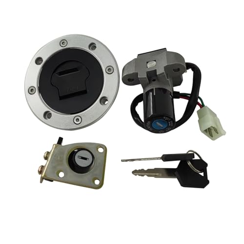 Start Key Lock Schalter Für Suzuki GS500 GS 500 1989-2000 GSX400 GK79A Für Impulse 1994-1999 Kraftstoff Gas Tank Cap Abdeckung Zündschloss Schloss Sitz Schlüssel Motorrad Zündschloss von WEIFANAA