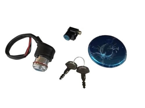 Start Key Lock Schalter Für Suzuki Gn125 GN 125 125cc 6 Draht Ersatzteile Motorrad Zündschloss Schloss Kraftstoff Gas Tank Cap Cover Lock Set Motorrad Zündschloss(Full set) von WEIFANAA