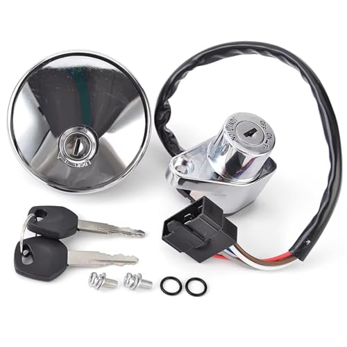 Start Key Lock Schalter Für VN 400 800 Für Vulcan II Classic Für Drifter/EN 500 Für Vulcan LTD/VN400 VN800 EN500 Kraftstoff Kappe Zündung Schalter Schlüssel Motorrad Zündschloss von WEIFANAA