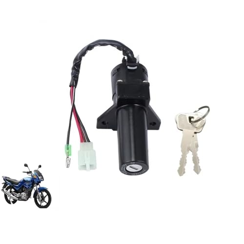 Start Key Lock Schalter Für YBR125 JYM125 2006-2012 Hauptschalter Starter Motorrad Zündschlüssel Tankdeckel Seitendeckel Schloss Motorrad Zündschloss(4 Drähte) von WEIFANAA