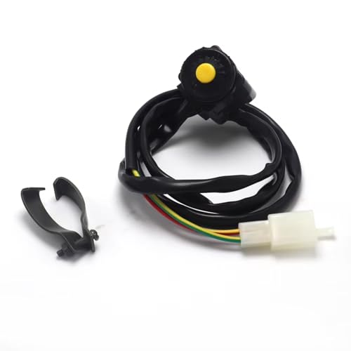 Start Key Lock Schalter Universal ATV Motorrad Dual Sport Dirt Quad Starten Horn Töten Off Stop Schalter Taste Zubehör Motorrad Zündschloss(Yellow) von WEIFANAA