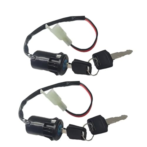 Start Key Lock Schalter Zündschlüsselschalter Für Mopeds 2-adrig 28 Mm Loch ATV Dirtbike Zubehör Elektrisches Motorrad Go-Kart Ein-/Aus-Werkzeug Langlebig Motorrad Zündschloss(2 Piece) von WEIFANAA