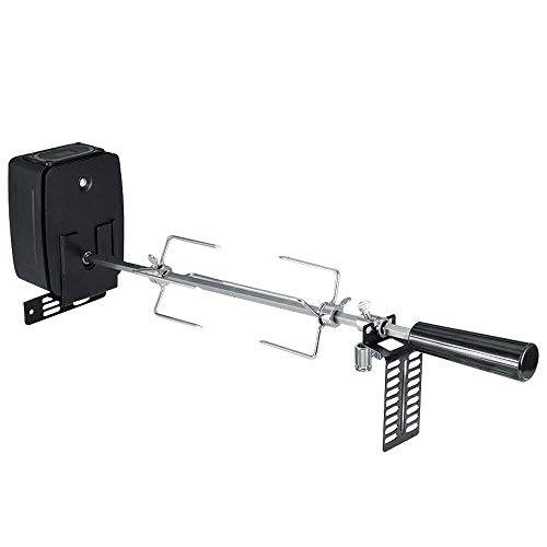WEIGR 106cm Elektrischer Drehspieß, Drehspieß Grill aus Edelstahl, elektrische Gasgrill mit 2X Fleischnadeln Motor I für Gasgrill holzkohlegrill Grill grillzubehör feuerschale Elektrischer BBQ von WEIGR