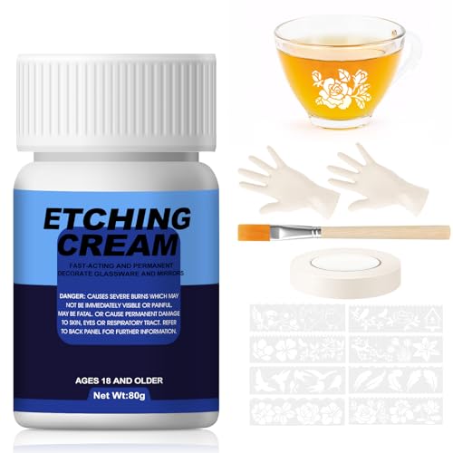 WEILAOK Ätzpaste für Glas, Ätzpaste für Glas Farbig, Glas Ätzpaste, Glass Etching Paste für DIY Kreationen, Etch Decor, Milchglastüren und Fenster, Kunstwerke, Lampenschirme, Weingläser, Spiegel 80g WEILAOK Ätzpaste für Glas, Ätzpaste für Glas Farbig, Glas Ätzpaste, Glass Etching Paste für DIY Kreationen, Etch Decor, Milchglastüren und Fenster, Kunstwerke, Lampenschirme, Weingläser, Spiegel 80g von WEILAOK