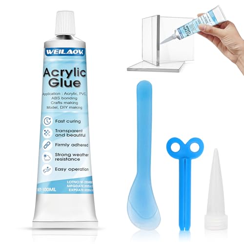 WEILAOK Acrylkleber, Kunststoff Klebers, Acrylglas Kleber, Kunststoff Kleber Ultra Stark Lsolierung und Wasserdichtigkeit, Geeignet zum Verkleben von Acryl, Metall, Glas usw, 100ml WEILAOK Acrylkleber, Kunststoff Klebers, Acrylglas Kleber, Kunststoff Kleber Ultra Stark Lsolierung und Wasserdichtigkeit, Geeignet zum Verkleben von Acryl, Metall, Glas usw, 100ml von WEILAOK