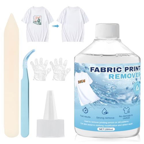 WEILAOK Flockentferner, Flexentferner, Flockentferner Entferner Cleaner, Flockentferner Beflockung Textilien, Schnell und Mild, Entferne von Fehldrucke auf Textilien, 260ml von WEILAOK