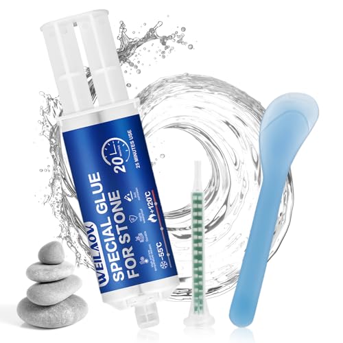WEILAOK Steinkleber, Keramikkleber, Steinkleber Aussen Frostsicher, 2 Komponenten Kleber Extra Stark zum Verkleben Verschiedener Steinbearbeitungen wie Marmor Glas Keramik Jade usw, Transparent, 50 ml WEILAOK Steinkleber, Keramikkleber, Steinkleber Aussen Frostsicher, 2 Komponenten Kleber Extra Stark zum Verkleben Verschiedener Steinbearbeitungen wie Marmor Glas Keramik Jade usw, Transparent, 50 ml von WEILAOK