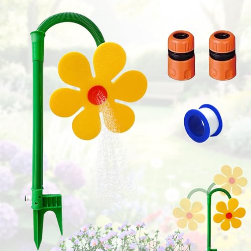 Crazy Daisy Sprinkler, 720° drehbar, verrückte tanzende Blume, Wassersprinkler, lustige Sonnenblume, tanzende Gänseblümchen, Rasensprinkler mit 1,27 cm Adapter, Bewässerungswerkzeug für Hof, Rasen und Crazy Daisy Sprinkler, 720° drehbar, verrückte tanzende Blume, Wassersprinkler, lustige Sonnenblume, tanzende Gänseblümchen, Rasensprinkler mit 1,27 cm Adapter, Bewässerungswerkzeug für Hof, Rasen und von WEILONGB