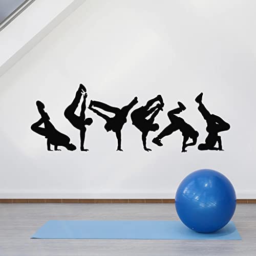 WEIMEIJIE breakdance wandapplikation silhouette straße tanz tanzraum teenie schlafzimmer heimdekoration vinyl fenster aufkleber wandbild 57x162 cm von WEIMEIJIE