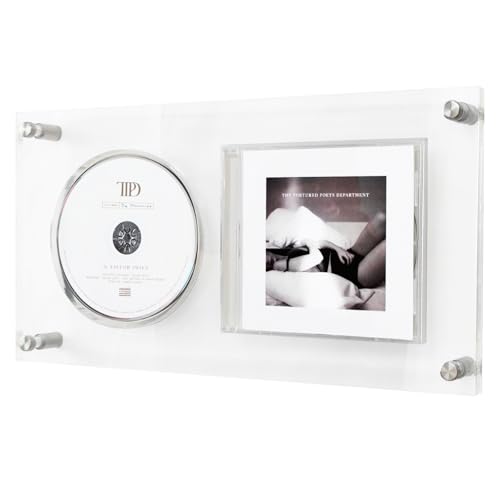 WEIMINLI Acryl CD Bilderrahmen CD Rahmen Vitrine Signiert CD Display Rahmen CD Wand Display für Scheiben und CD Box (Klar) von WEIMINLI