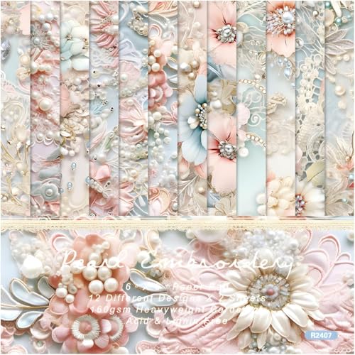 Scrapbooking Papier Blumen, 24 Blatt Scrapbook Papier 15x15 cm, Decoupage Papier Blumen Bastelpapier Blumenmuster Designpapier, Scrapbook Zubehör für DIY Tagebuch, Karten, Alben, Basteln, Notizbuch Scrapbooking Papier Blumen, 24 Blatt Scrapbook Papier 15x15 cm, Decoupage Papier Blumen Bastelpapier Blumenmuster Designpapier, Scrapbook Zubehör für DIY Tagebuch, Karten, Alben, Basteln, Notizbuch von WEINIBAO