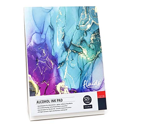 ARTSERVICE-TUBE Alcohol Ink Block, Alcohol-Tinte Block, Alkohol-Tinte Papier, Bogenware, 525g/m² (17x 24 cm Block) von WEIPAI