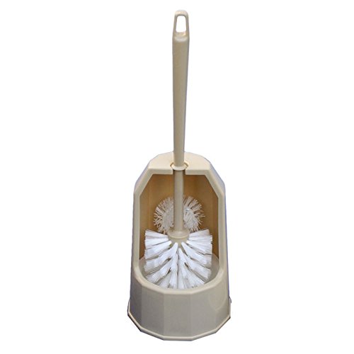 Bürstenmann WC-Garnitur mit Vieleckständer/-Randreiniger in weiß, Plastik, 13.3 x 13.3 x 40 cm von WEIPAI