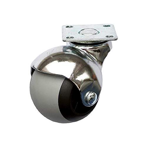 Möbelrolle 50mm Hartbodenrollen Möbelrad Rollfuß Gummi Gewinde Lenkrolle mit platte 2109 von WEIPAI