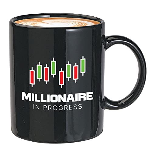 Nufar Stock Trader Black Millionaire in Progress Kaffeetasse aus Keramik, 325 ml von WEIPAI