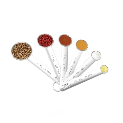 Messlöffel Set, 6 Stück Edelstahl-Messset Zum Backen, Kochen, Küche (Measuring Spoons) von WEIQILE